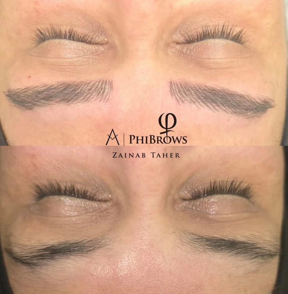 Phibrows microblading before and after