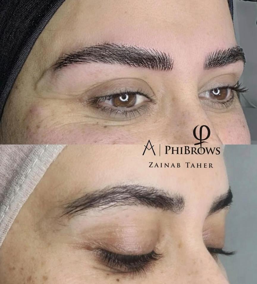Phibrows microblading before and after